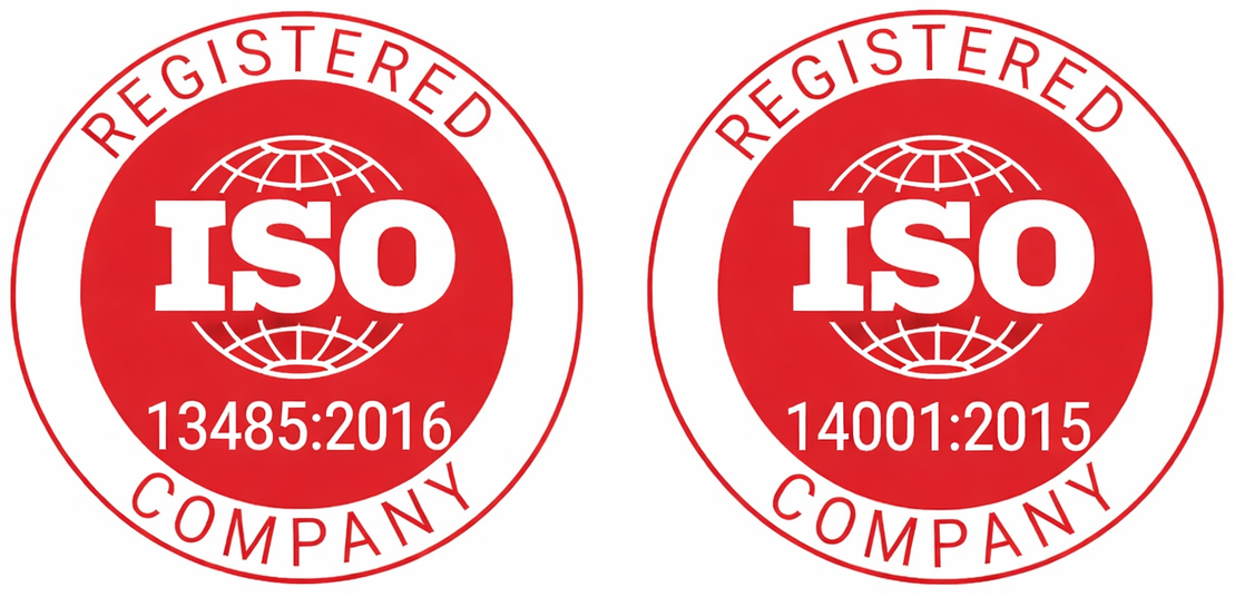 ISO 13485:2016 and ISO 14001:2015 Registered Company